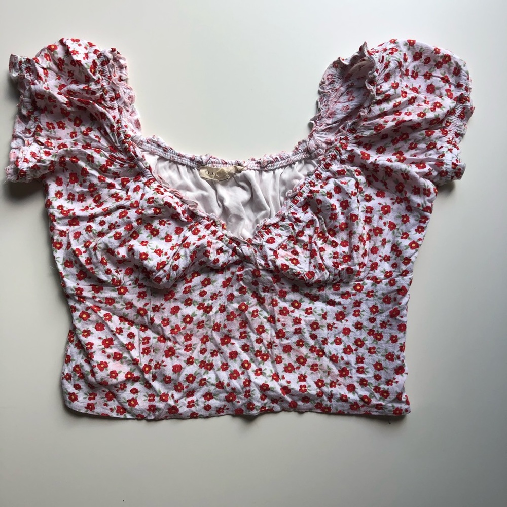 LA Hearts Floral Cropped Top